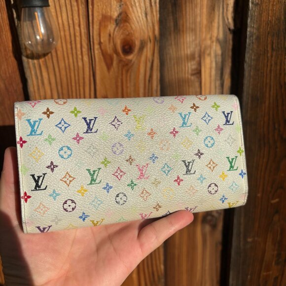 Louis Vuitton White Monogram Multicolor Sarah Wallet - Picture 2 of 11